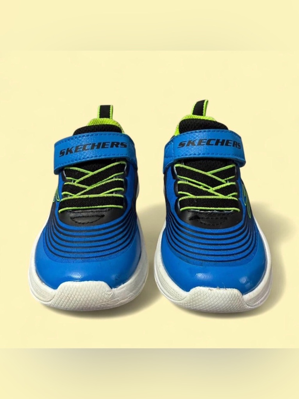 ❌SOLD❌ Skechers Kids Blue Sneakers with Neon Green Accents